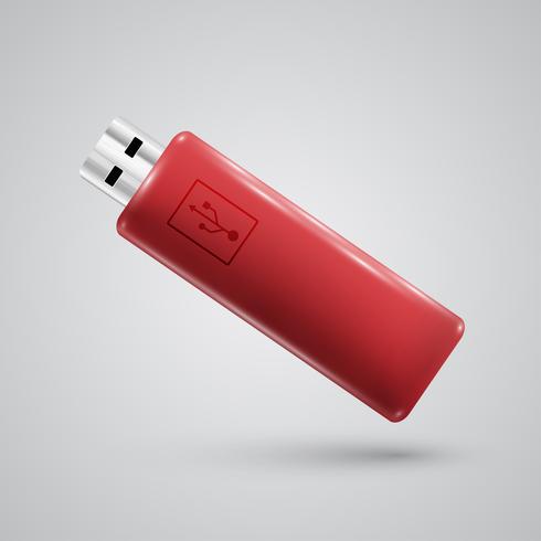 Realistic pendrive, vector illustration