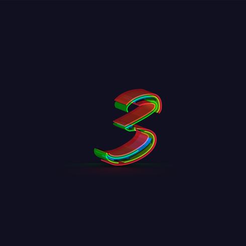 3D colorful character from a fontset, vector