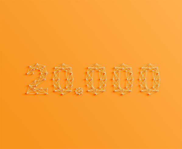 A number made by pins and lines, 3D and realistic, vector