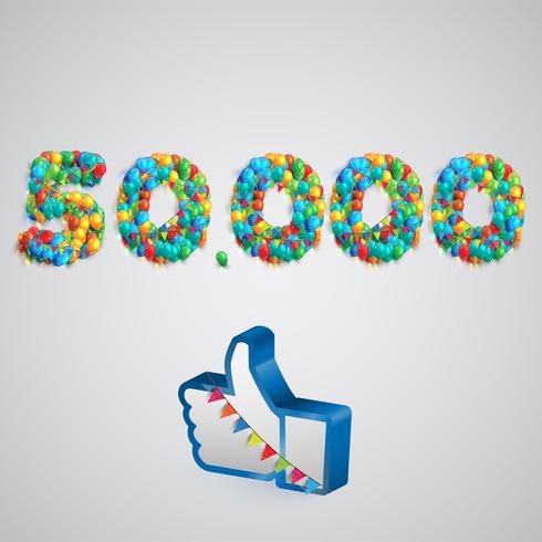 Number of likes made by balloon, vector illustration