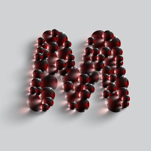 A letter made by red spheres, vector
