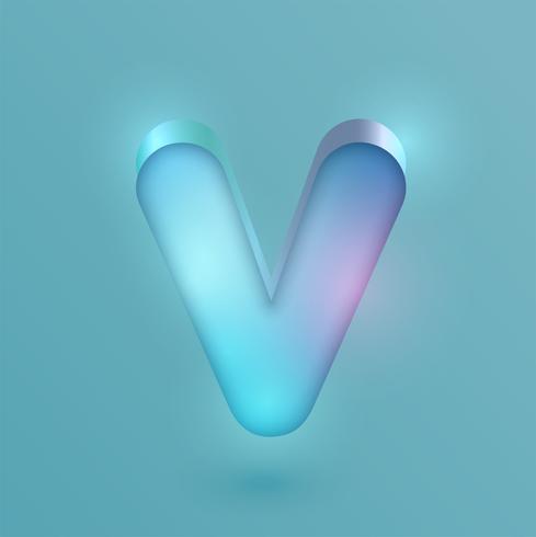 3D realistic neon character, vector