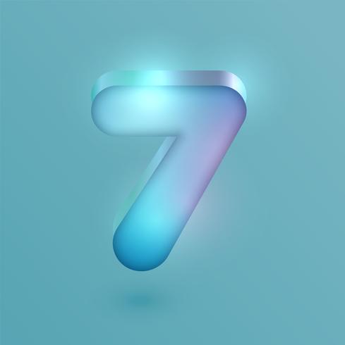 3D realistic neon character, vector