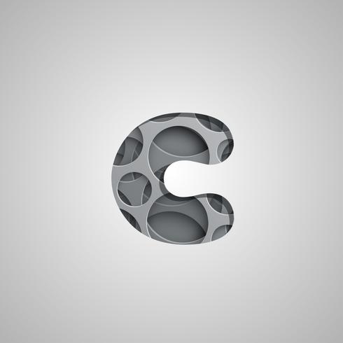 Layered 'hole' character from a fontset, vector