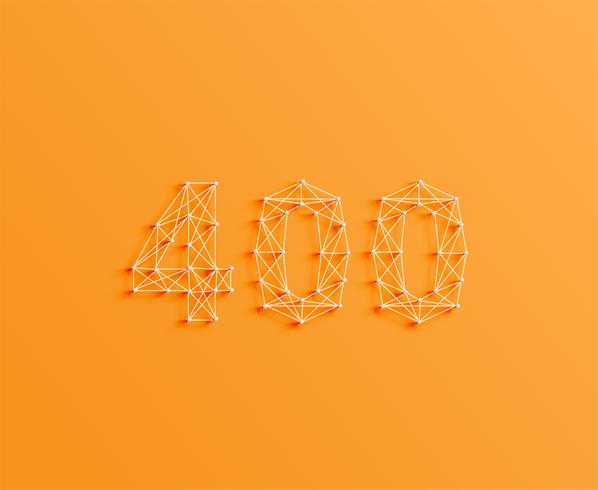 A number made by pins and lines, 3D and realistic, vector