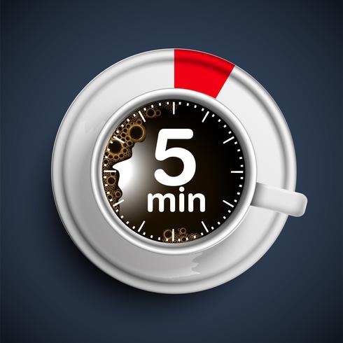 Realistic coffee time illustration, vector