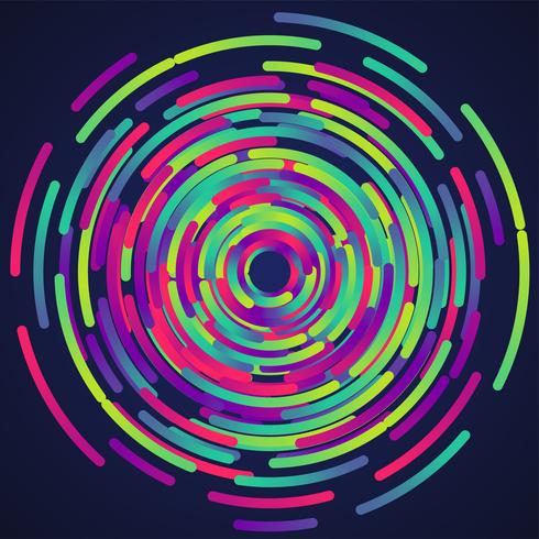 Colorful neon circles background, vector