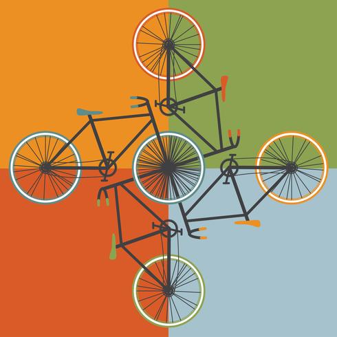 Oldschool style bycicle vector illustration
