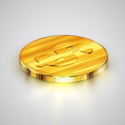 Realistic coin, vector illustration