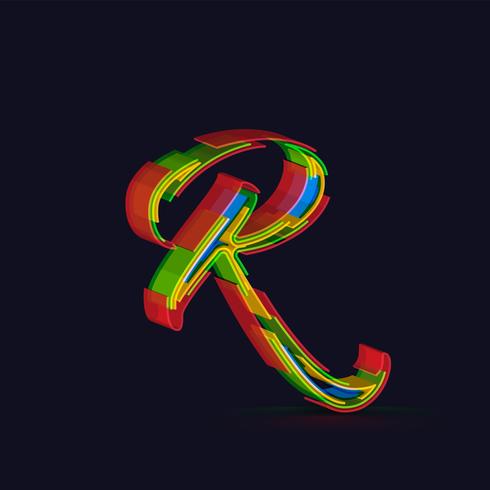 3D colorful character from a fontset, vector