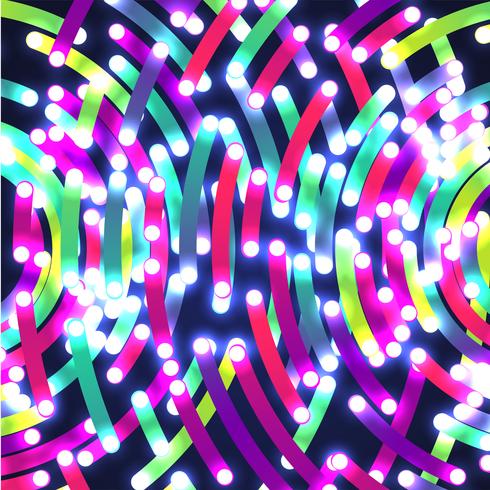 Colorful neon circles background, vector