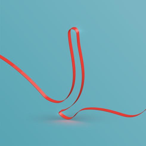 Realistic ribbon font from a typeset, vector