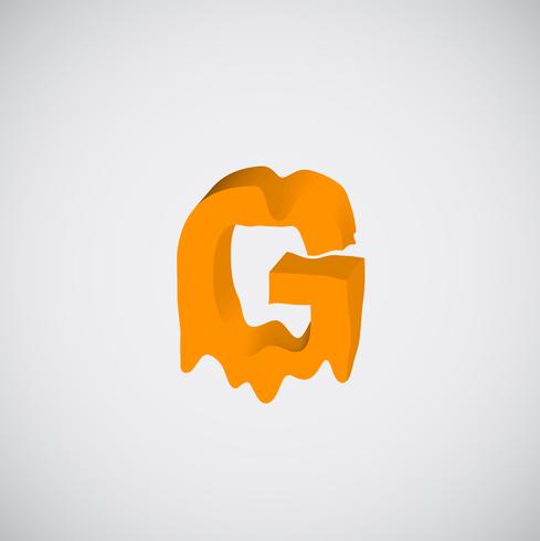 Melting orange character, vector