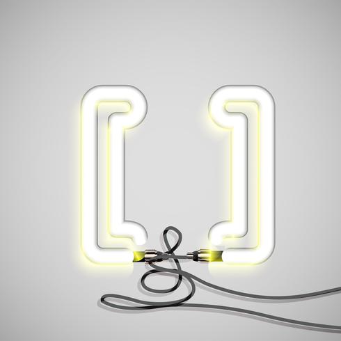 Realistic neon character, vector