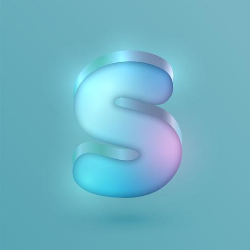 3D realistic neon character, vector