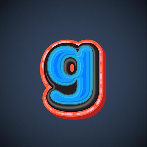 Comic font character, vector