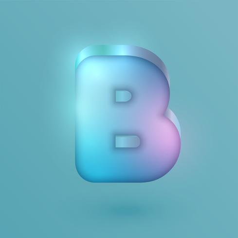 3D realistic neon character, vector