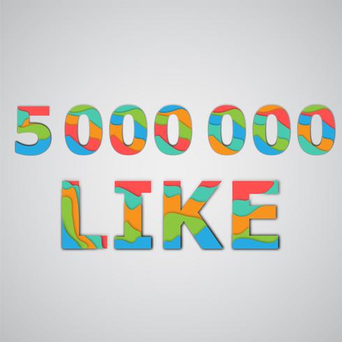 A number of likes made by colorful layered characters, vector illustration