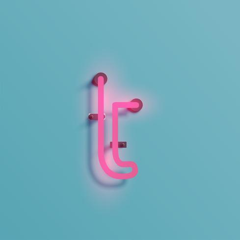 Realistic neon character from a typeset, vector