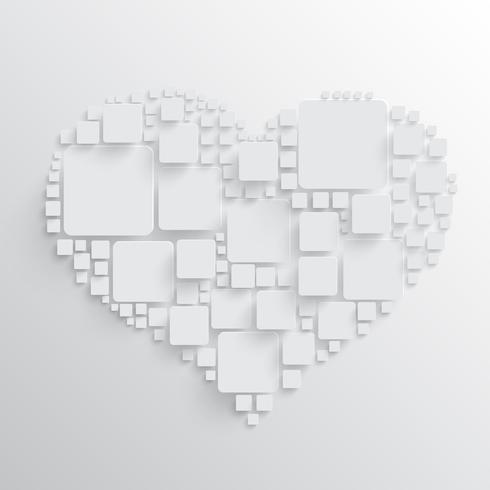 Heart with squares vector