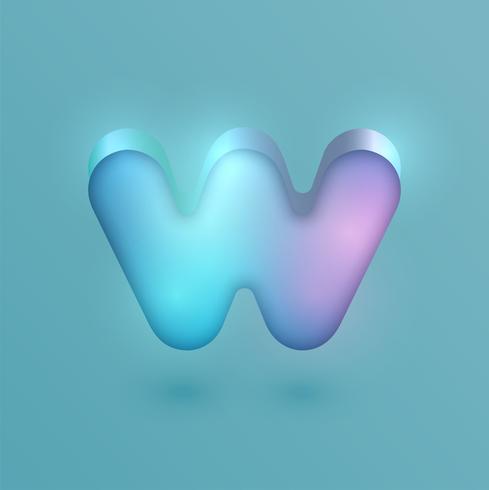 3D realistic neon character, vector