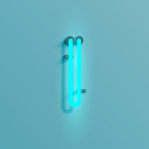 Realistic neon character from a typeset, vector