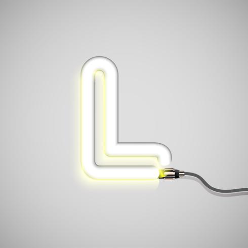 Realistic neon character, vector