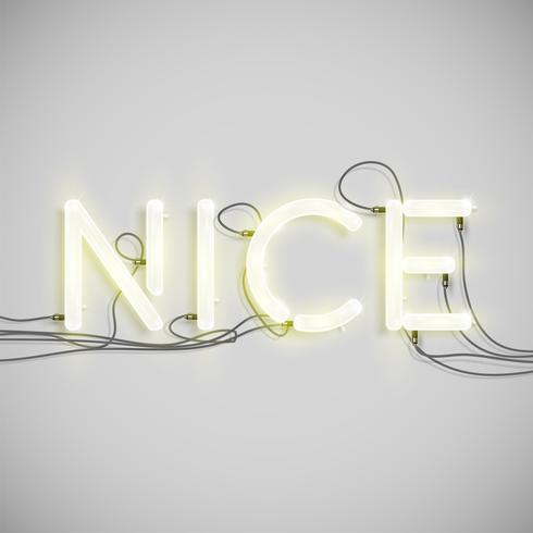 Neon electric word type, vector illustration
