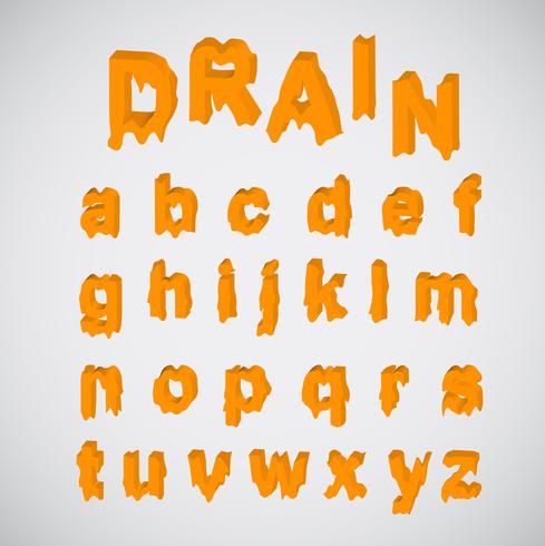 Melting orange character set, vector