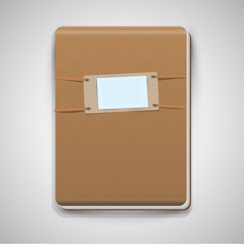 Realistic brown notebook, vector