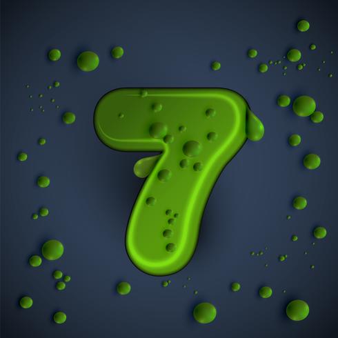 Green slime font, vector