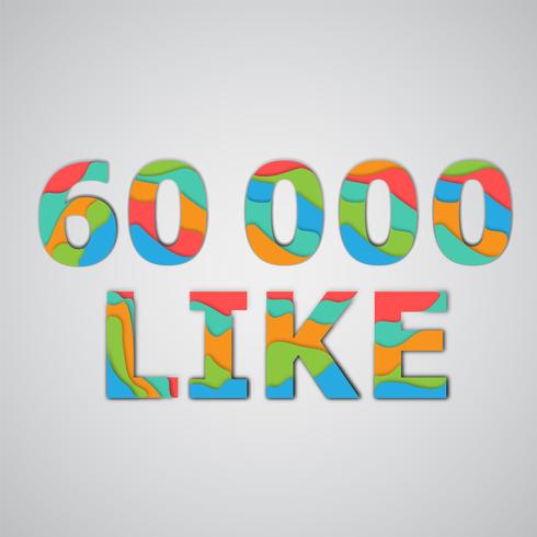 A number of likes made by colorful layered characters, vector illustration