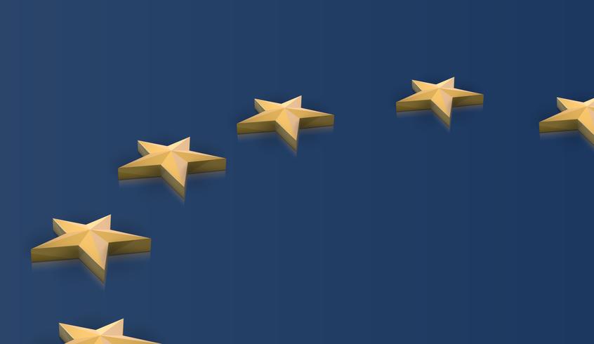 Estrellas de la bandera de la Unión Europea en 3D, vector