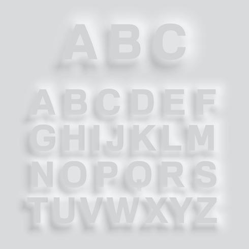 Gray bulging typeface, vector