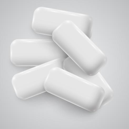 Realistic chewing gum, vector
