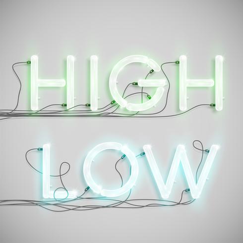 Neon electric word type, vector illustration
