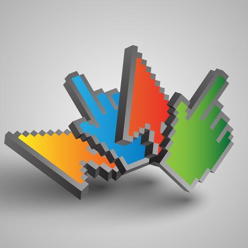 Vector colorful cursors