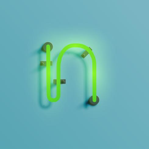 Realistic neon character from a typeset, vector