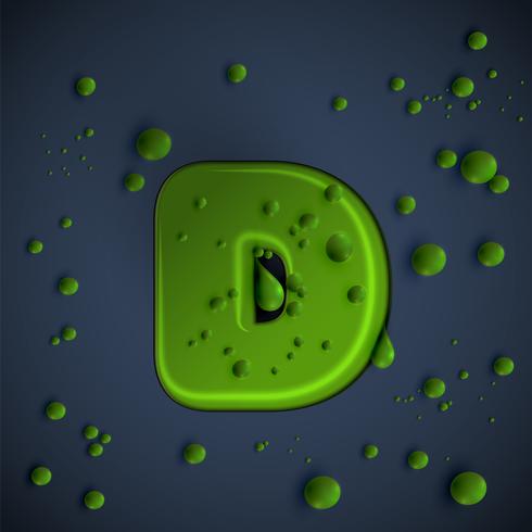 Green slime font, vector