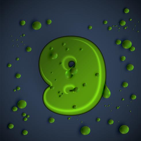 Green slime font, vector