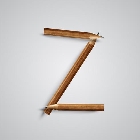 A letter made by pencil, vector
