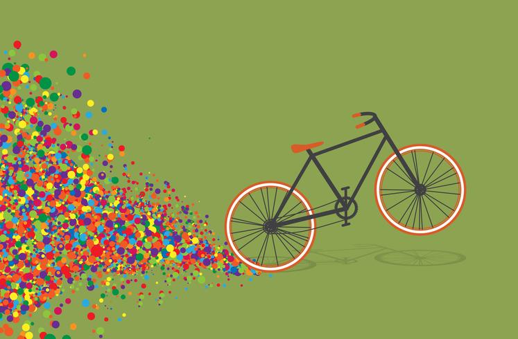 Bicicleta colorida ilustración plana, vector