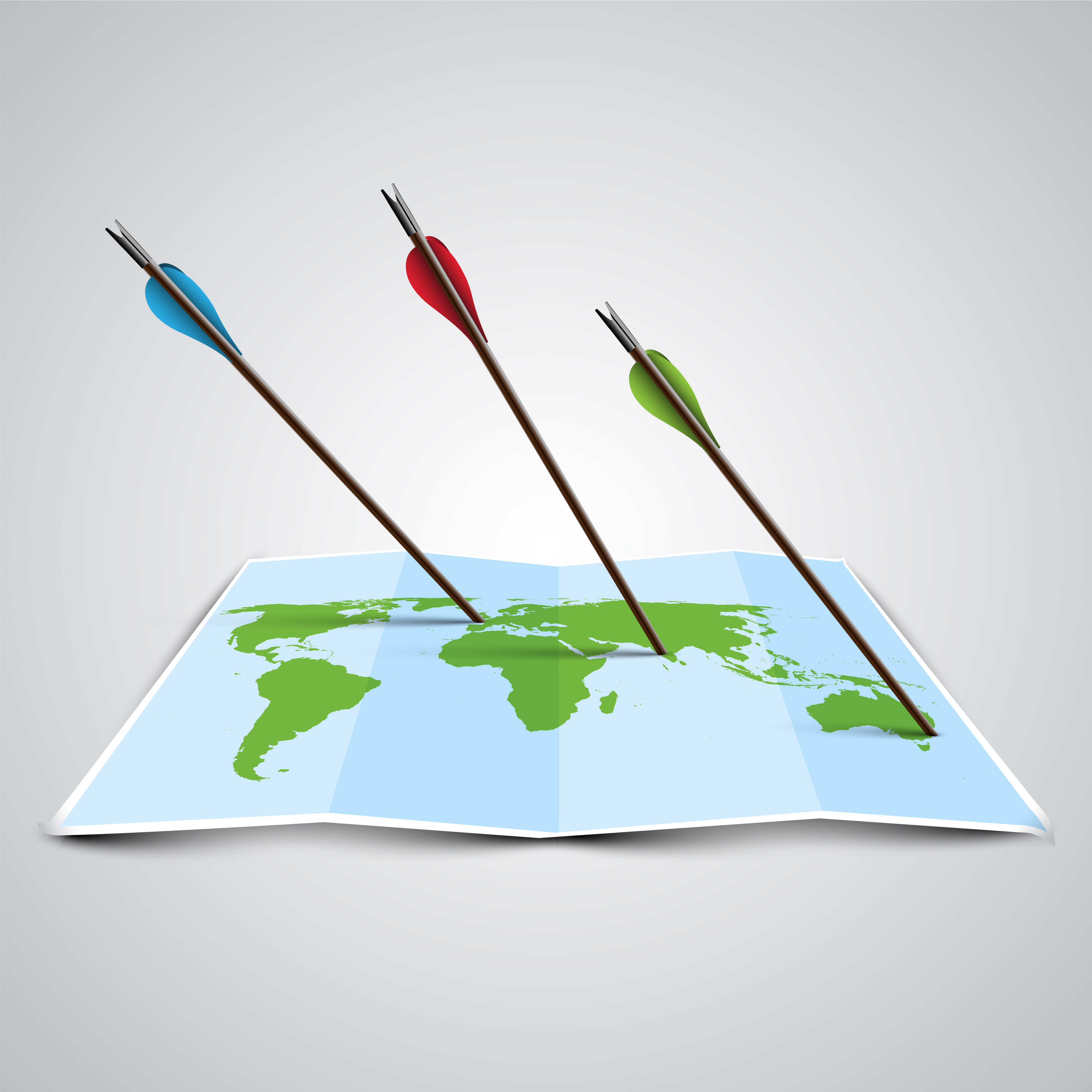 Download World map in 3D with arrows, vector - Download Free ...