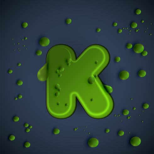 Green slime font, vector