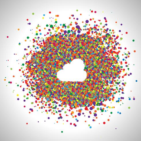 Cloud made by colorful dots, vector
