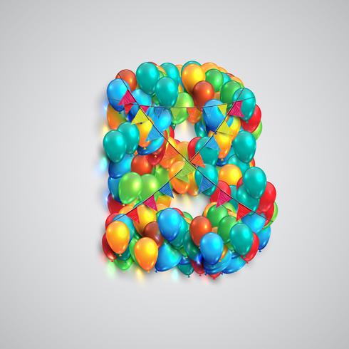Colorful font made by ballons, vector
