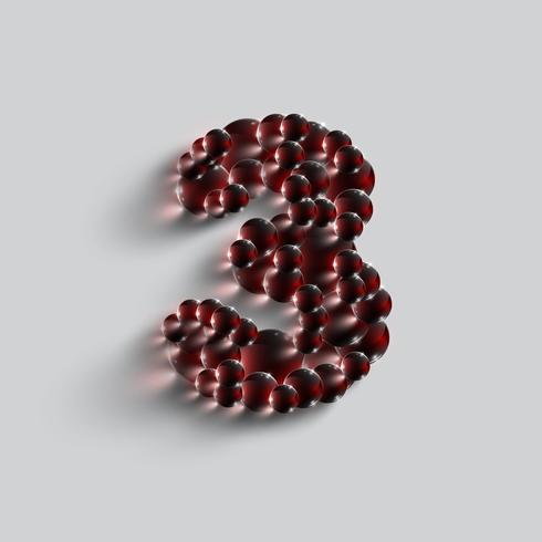 A number made by red spheres, vector
