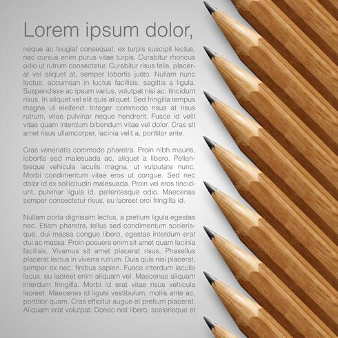 Template with realistic pencils, vector illustration