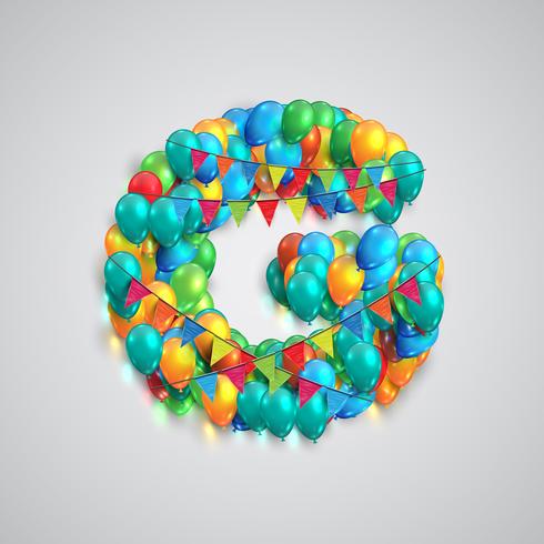 Colorful font made by ballons, vector
