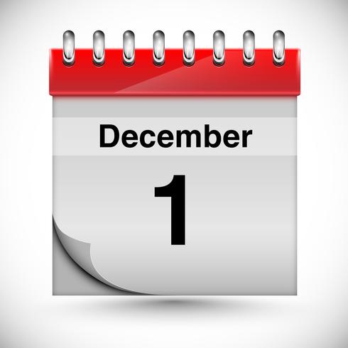 Calendario para diciembre, vector